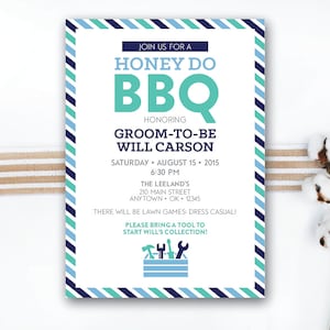 INSTANT DOWNLOAD wedding shower invite / groom shower / couples shower / honey do BBQ / engagement party