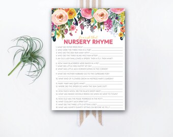 INSTANT DOWNLOAD printable baby shower game / nursery rhyme game / rhyme matching game / #VC100