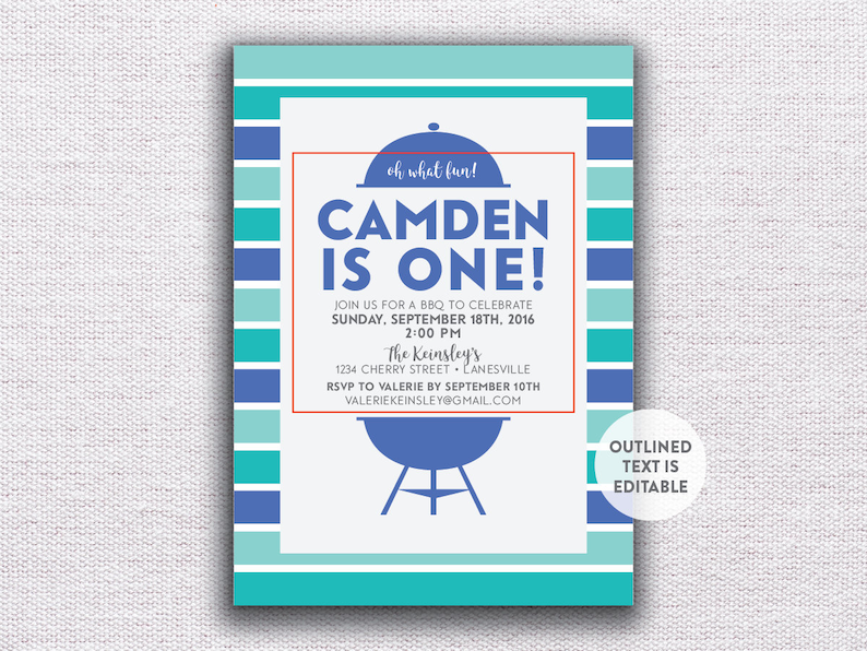 INSTANT DOWNLOAD Birthday Invitation / First Birthday Invite / Etsy