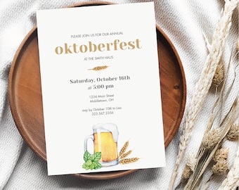 INSTANT DOWNLOAD Oktoberfest invitation / Oktoberfest party / Octoberfest invite / Beer themed party / German themed party