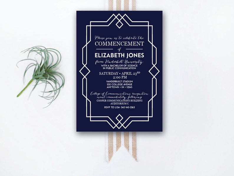 Instant Download Graduation Invitation Commencement Etsy