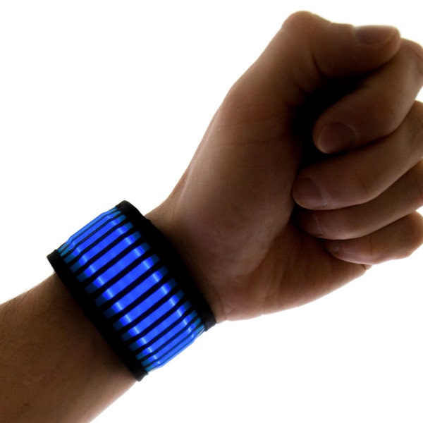 LED Slapband Bracelet, Light Up Glow in the Dark, Light Up, Rave Wear, Tron, Costume, LED