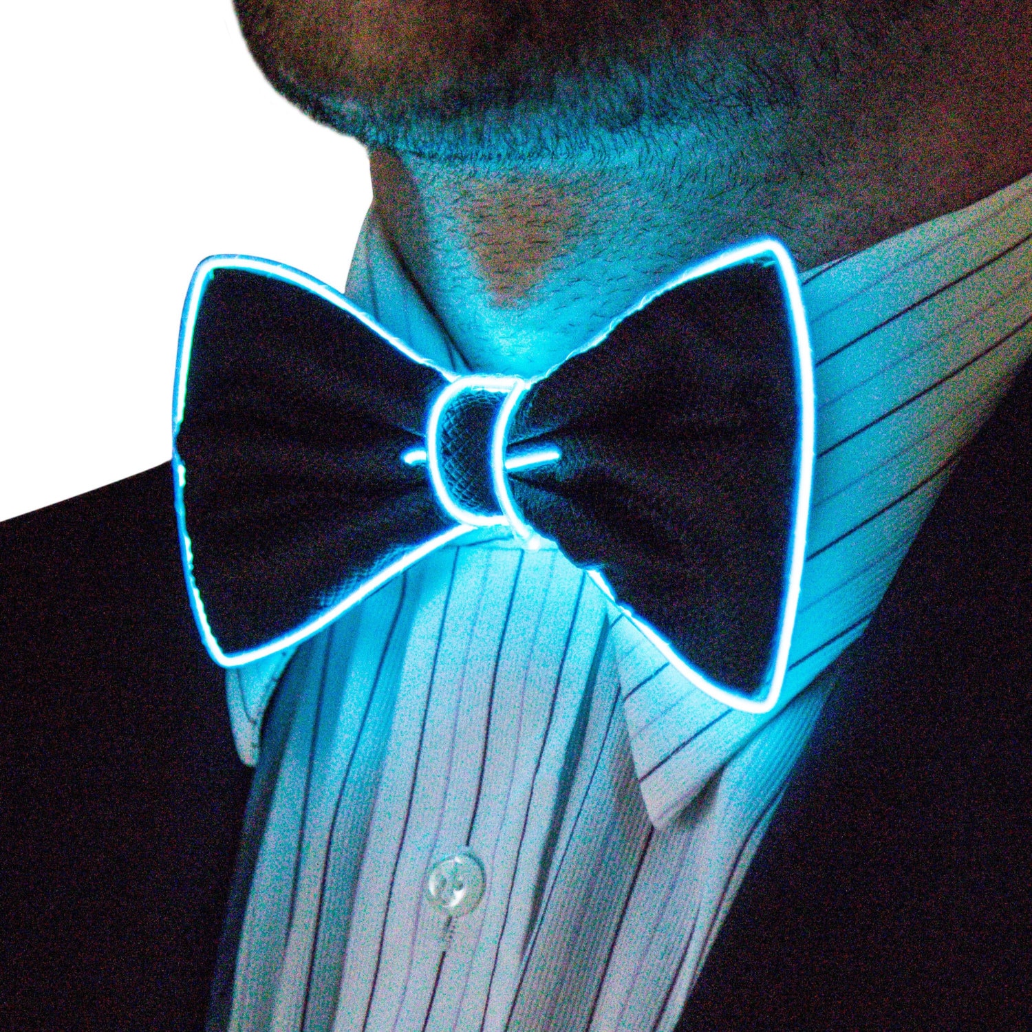 Light Up Bow Tie Neck Glow in the Dark Light Up Rave Wear Etsy