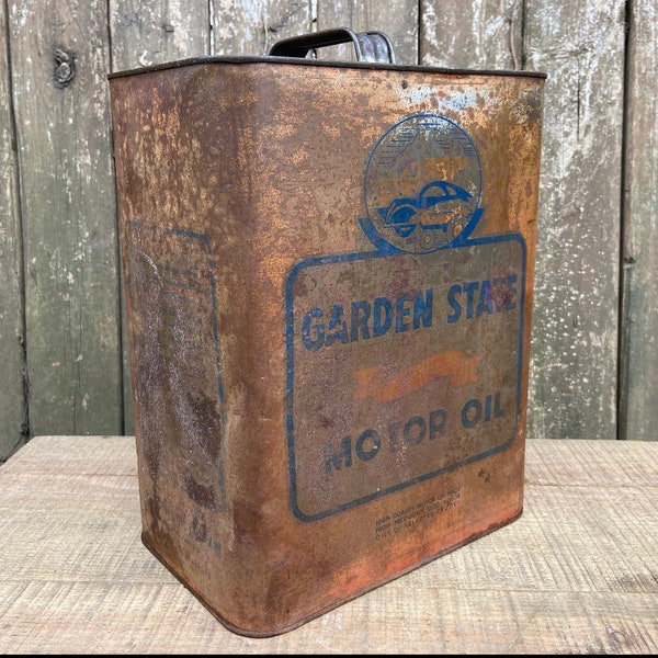 bidon d'huile moteur Garden State vintage