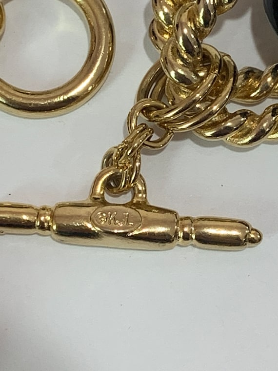 KJL Kenneth Jay Lane black and gold tone heavy/ch… - image 7