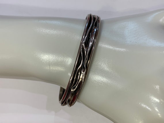 Vintage folded bracelet/cuff .925 Sterling Silver… - image 1