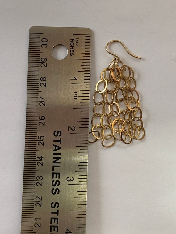 Multi 14k gold filled chain earrings. Gold Fringe… - image 7