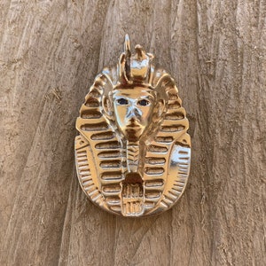 Pharaoh, Ancient Egypt Pendant! Vintage/Handmade, Sterling Silver Men&#39;s Jewelry, Tutankhamun Pendant, Egyptian Mythology Gift! Heavy!