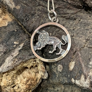 ANSON signed, sterling silver Leo sign pendant! Zodiac/horoscope/astrology! July-August 22 Birthday pendant/necklace! UNISEX!