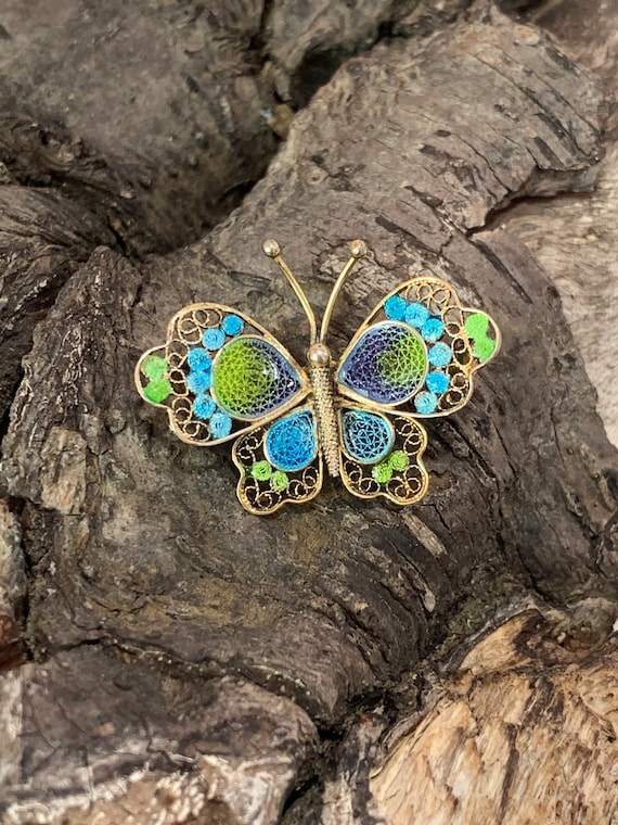 Vintage petite butterfly pin/brooch by Italian jew