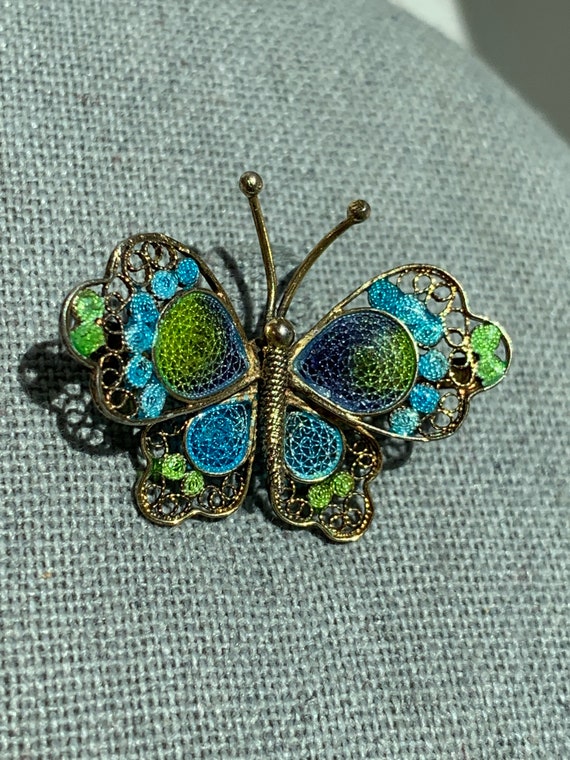 Vintage petite butterfly pin/brooch by Italian je… - image 4