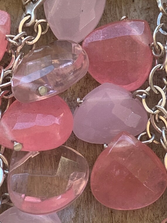 LARGE Pink Quartz multicolored drop earrings. Ste… - image 7
