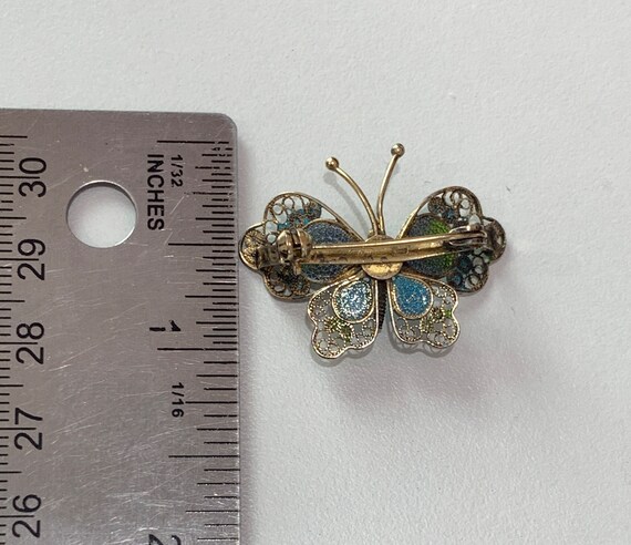 Vintage petite butterfly pin/brooch by Italian je… - image 9