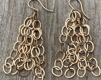 Multi 14k gold filled chain earrings. Gold Fringe Earrings. Gold Dangle Earrings/Gold Filled Earrings/Wedding Earrings/Bridal Earrings Gift!