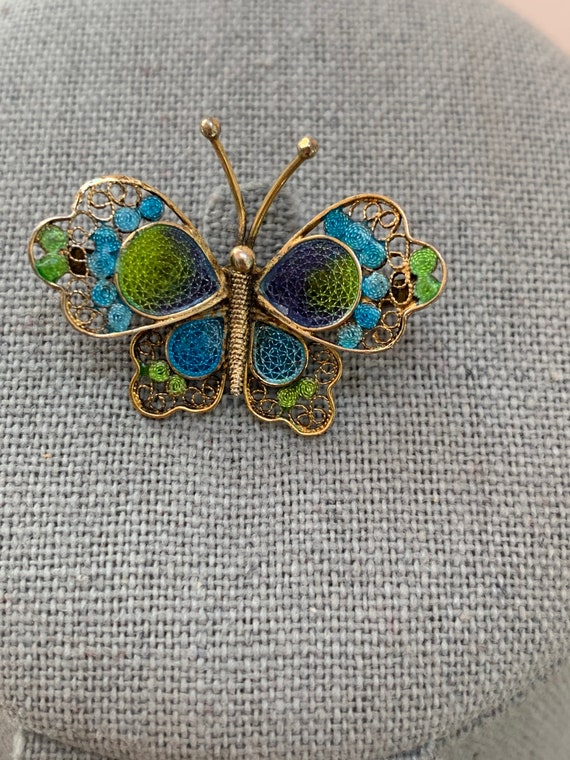 Vintage petite butterfly pin/brooch by Italian je… - image 5
