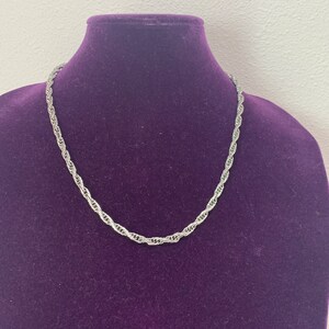 Vintage Trifari signed twisted rope chain necklace, sliver tone, thick chain! Unisex chain!