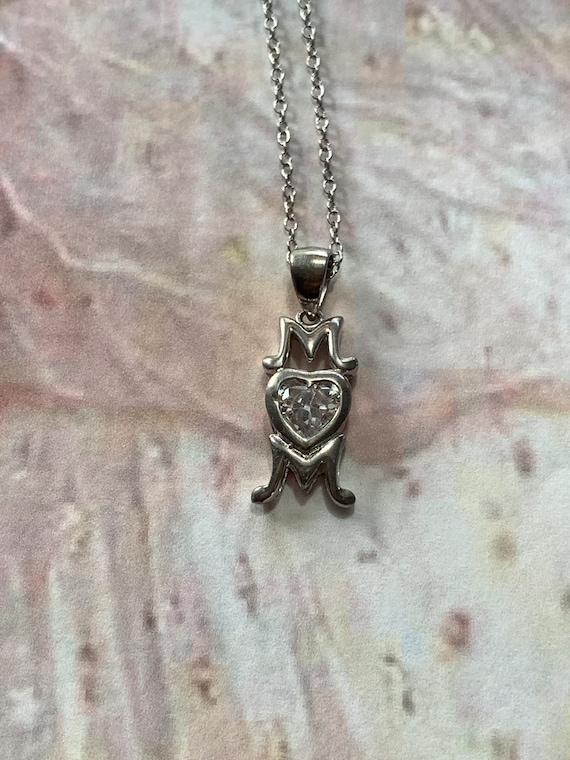Chic Sterling Silver “MOM” with CZ Pendant!