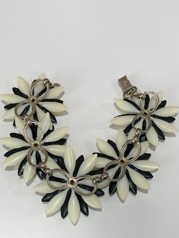 CORO black & white SOFT plastic daisy with AB rhi… - image 5