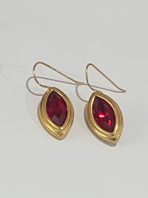 Vintage Swarovski gorgeous earrings, lovely red Sw