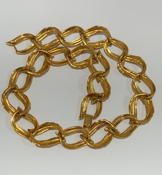 Vintage Napier gold tone, wavy necklace! 1980's j… - image 5