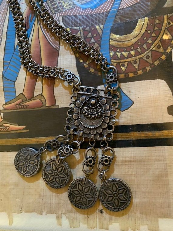 80's Ben Amun Vintage and RARE Ethnic Tassel Charm Necklace