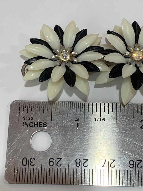 CORO black & white SOFT plastic daisy with AB rhi… - image 7