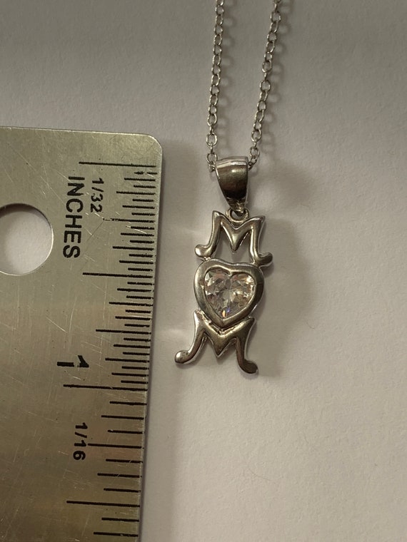 Chic Sterling Silver “MOM” with CZ Pendant! - image 7