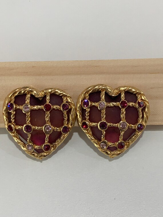 Boucles D'oreilles Vintage Jacky De G Paris - Clip Doré Rétro