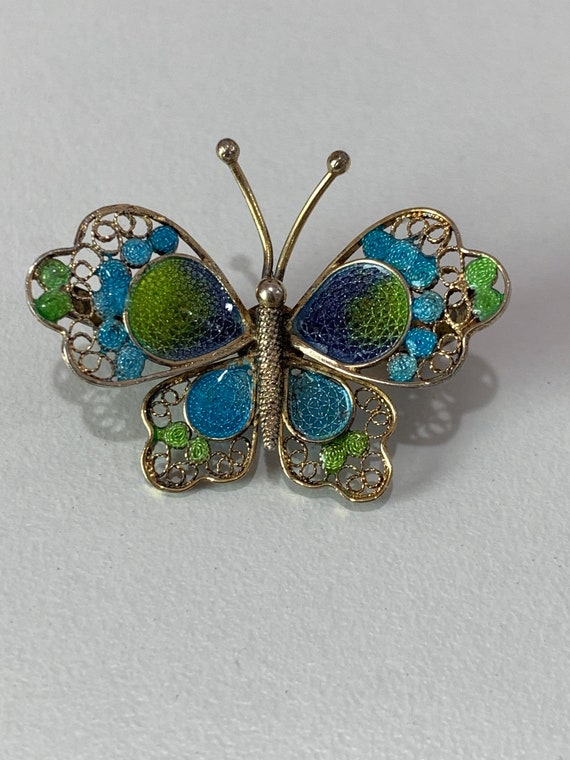 Vintage petite butterfly pin/brooch by Italian je… - image 3