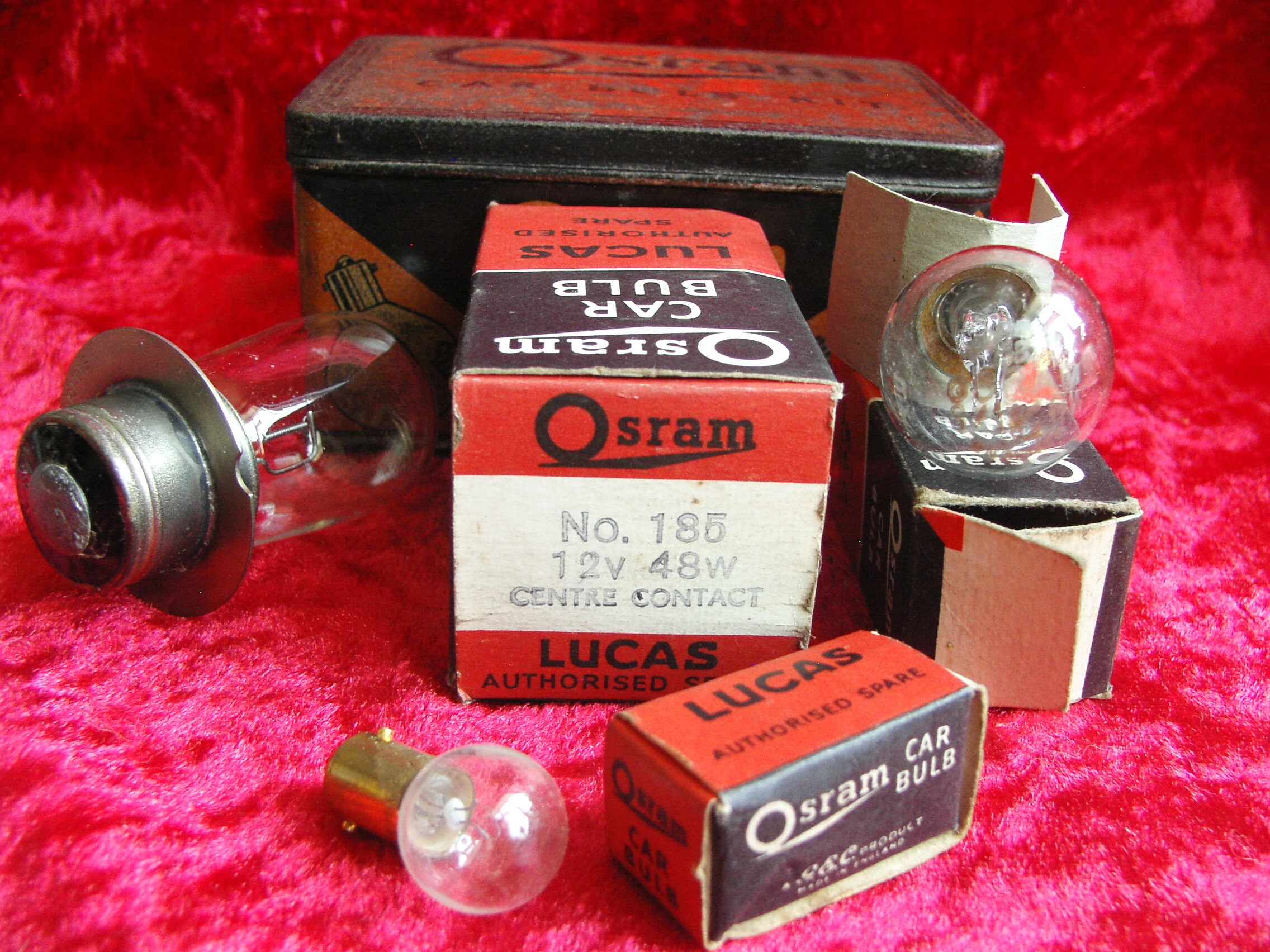 A nice old vintage Osram car bulb kit in its tin automobile Etsy