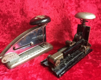 Two lovely vintage staplers Rexel Junior No 46 and Brinco wire stapler model No 2.