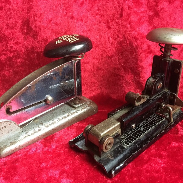 Two lovely vintage staplers Rexel Junior No 46 and Brinco wire stapler model No 2.