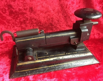 A lovely rare Victorian cast iron staple gun vintage paper stapler late 19c