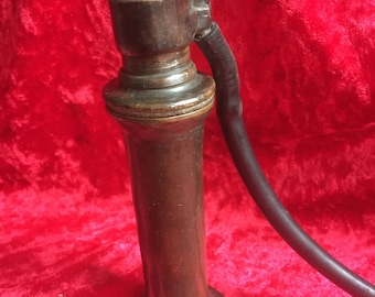 A nice old vintage brass early alcohol blowtorch blow lamp watchmakers jewellers methylated spirit.
