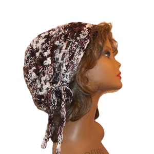 Crochet Slouch Hat: Burgundy Rose Acrylic Dreadlock Tam