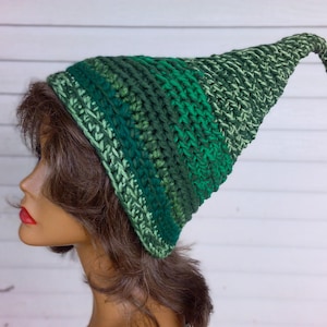Crochet Green Pixie/ Elf Hat, Cosplay Costume Cap, Halloween