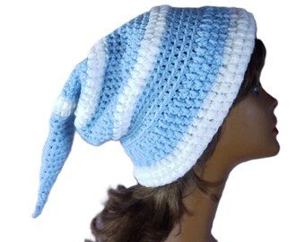 Crocheted Fae Elf Hat: Blue Cosplay Pixie Costume