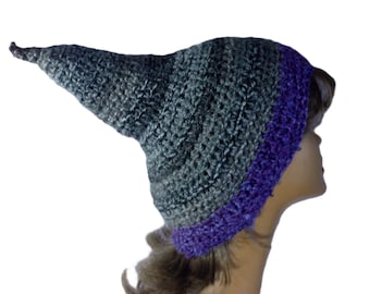 Crocheted Pixie Hat, Woman's Fall Cap, Fae Elf Costume Hat, Festival Wear