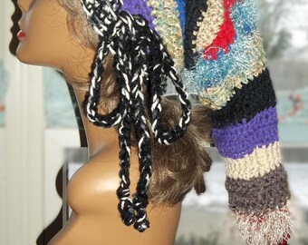 Long Tail Pixie Hat, Crochet Elf Cap, Cosplay Costume, Festival Wear