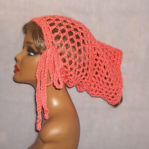 Extra Long Crochet Headband: Salmon Color Hair Wrap, Dreads Sleeve