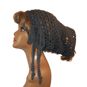 Extra Long Dreadlock Headband: Grey Acrylic Hair Wrap