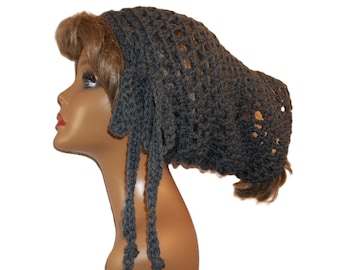Extra Long Dreadlock Headband: Grey Acrylic Hair Wrap
