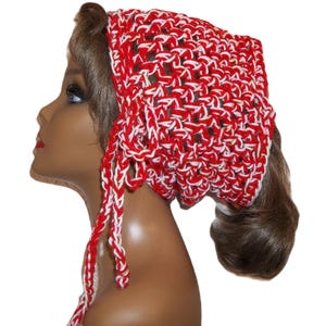 Chunky Crochet Headband: Red & Pink Hair Wrap, Dreads Tube