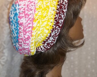 Colorful Acrylic Slouchy Beanie: Winter Dreadlock Cap