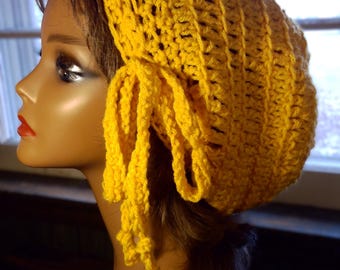 Cozy Crochet Slouchy Hat, Dreadlock Cap, Slouch Tam