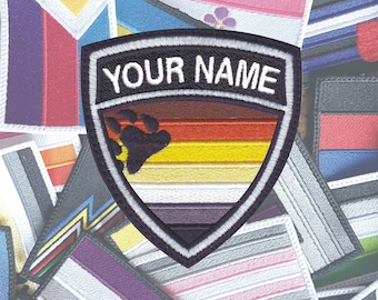 Bear Pride LGBTQ+ Custom Crest Personalizowana haftowana naszywka z flagą