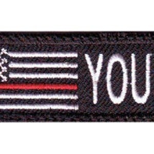 USA Thin Red Line Personalized Embroidered Name Tag Patch
