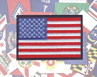 Naszywka haftowana z flagą USA Czarna naszywka z flagą amerykańską 3 rozmiary