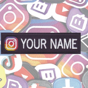 Instagram Personalized Embroidered Name Tag Patch logo IG Social Media