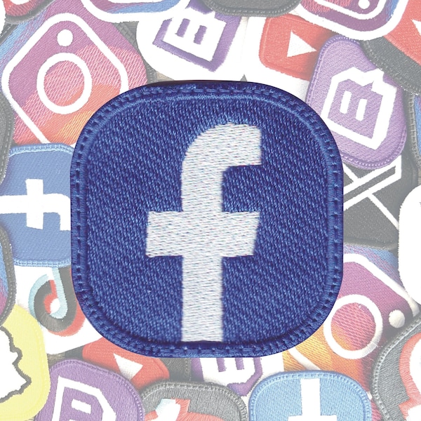 Facebook Logo Social Media Aufnäher Verschiedene Größen